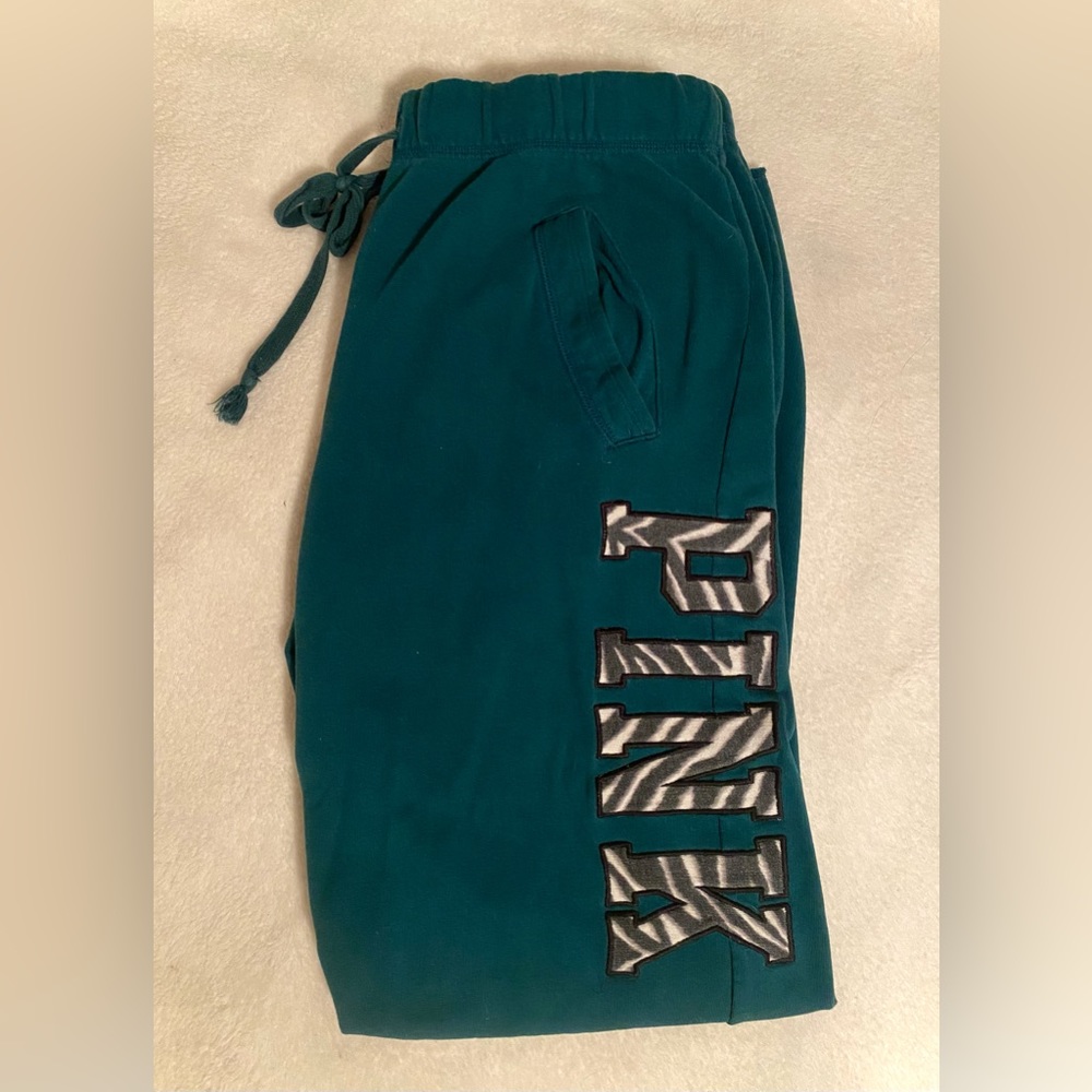 VS PINK GREEN ZEBRA SWEATPANTS